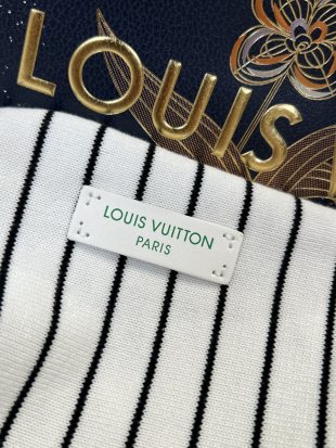 LV Striped Knit Short-Sleeve Shirt