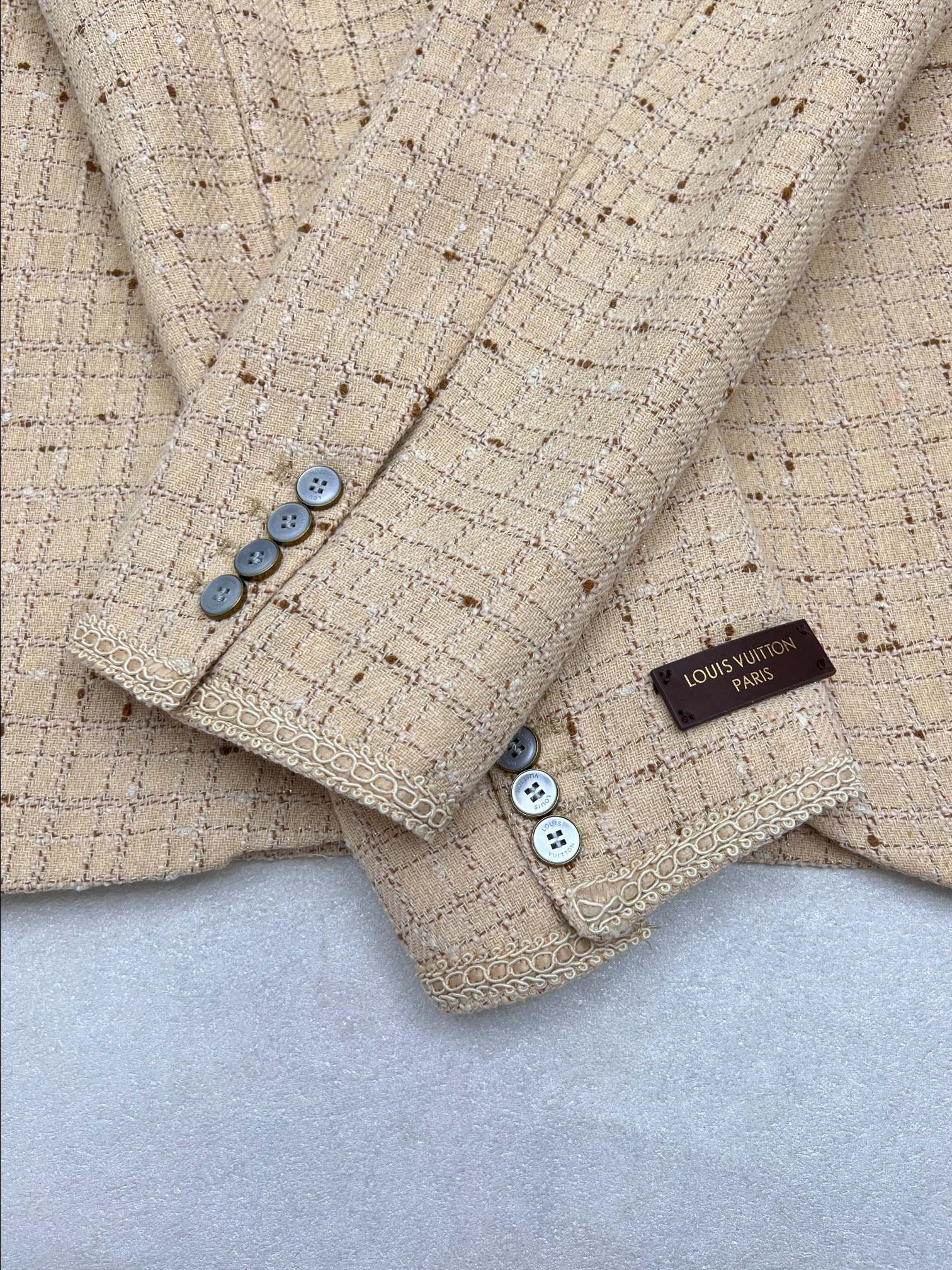 LV Gold Threaded Leather Label Jacket