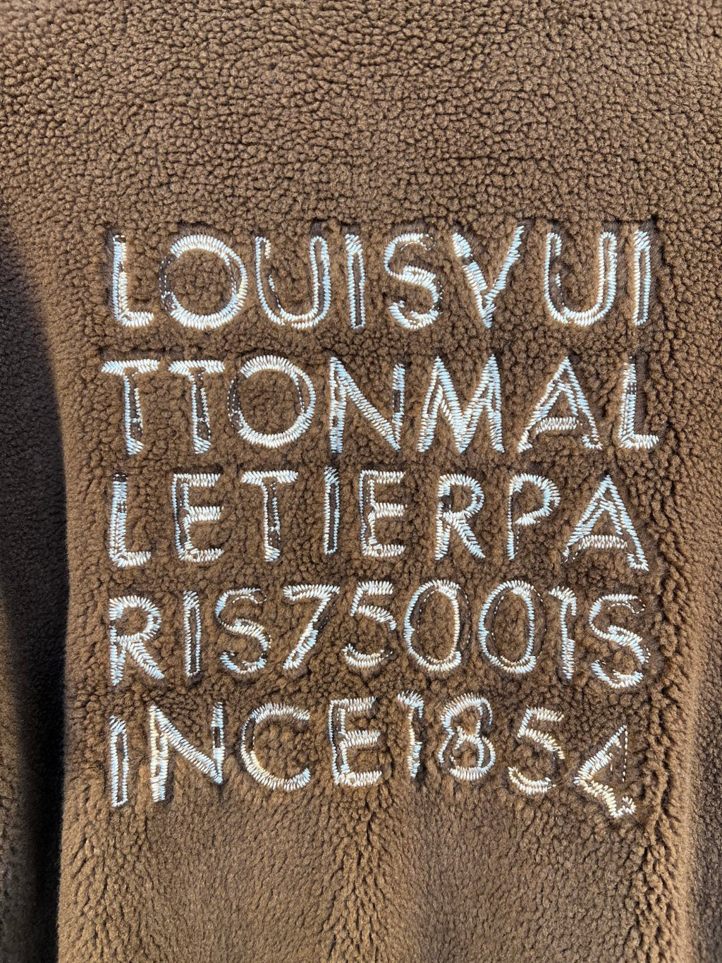 LV New Embroidered Letter Lambswool Coat Jacket