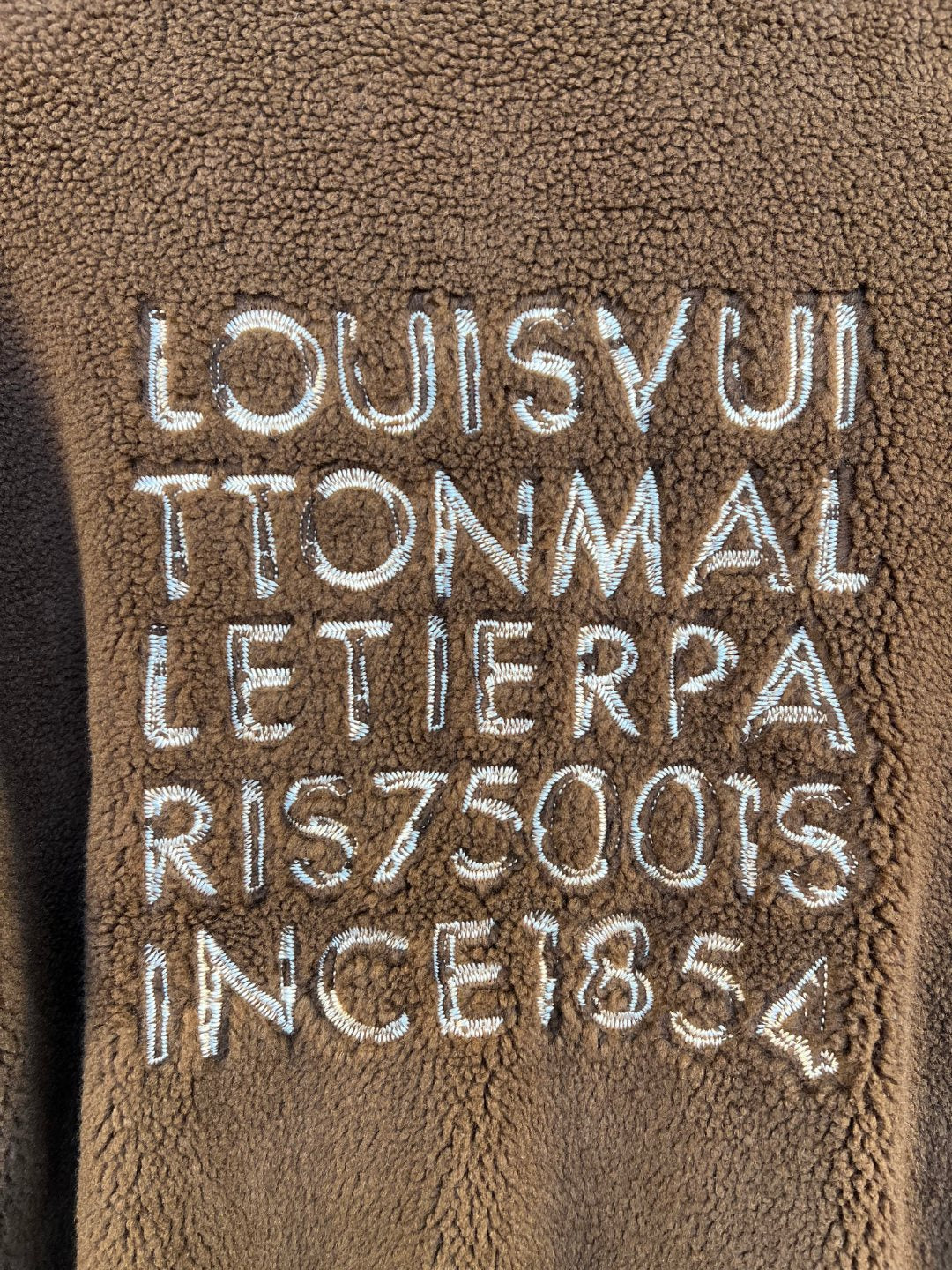 LV New Embroidered Letter Lambswool Coat Jacket