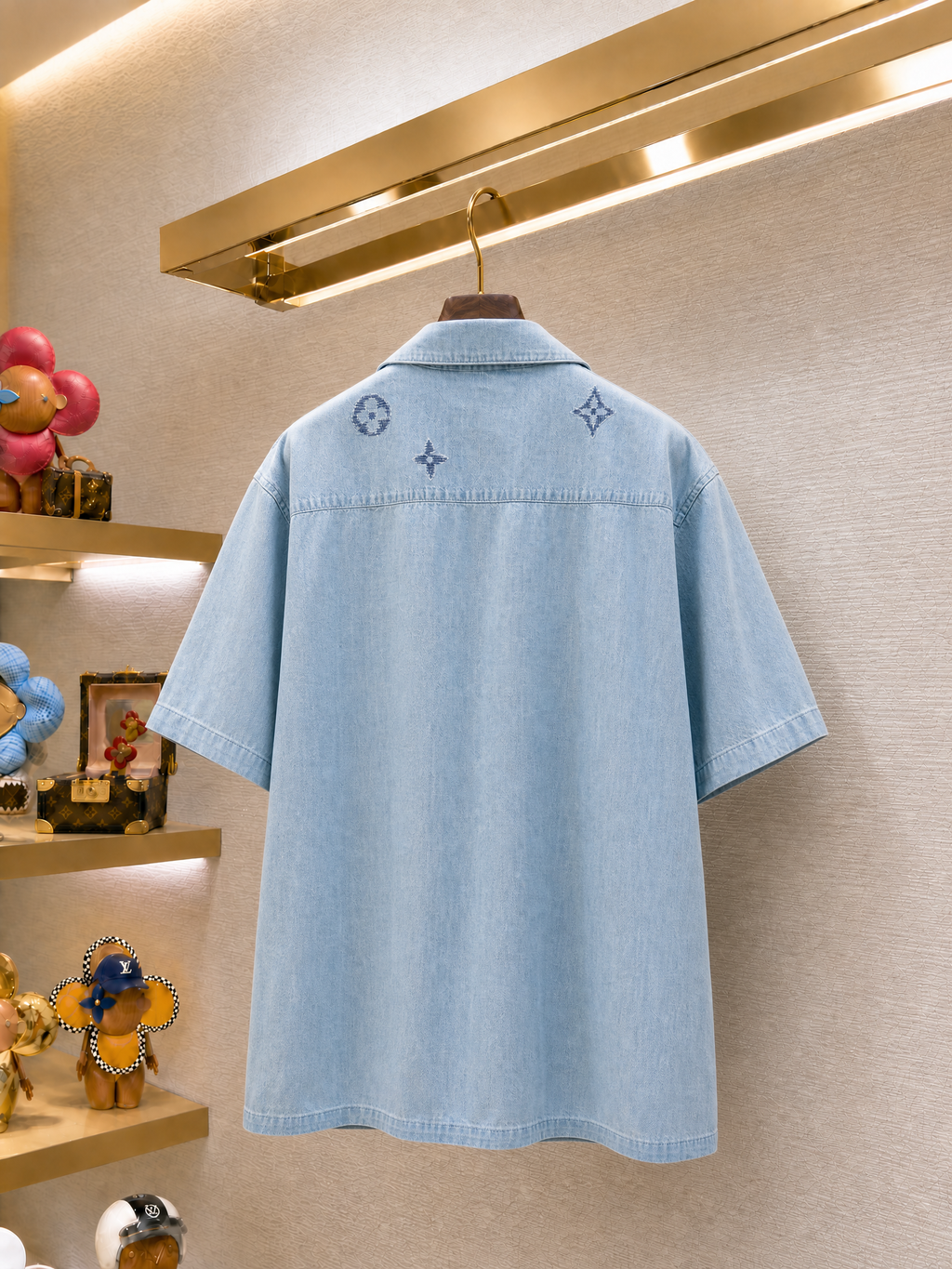 LV Misty Blue Embroidered Shirt