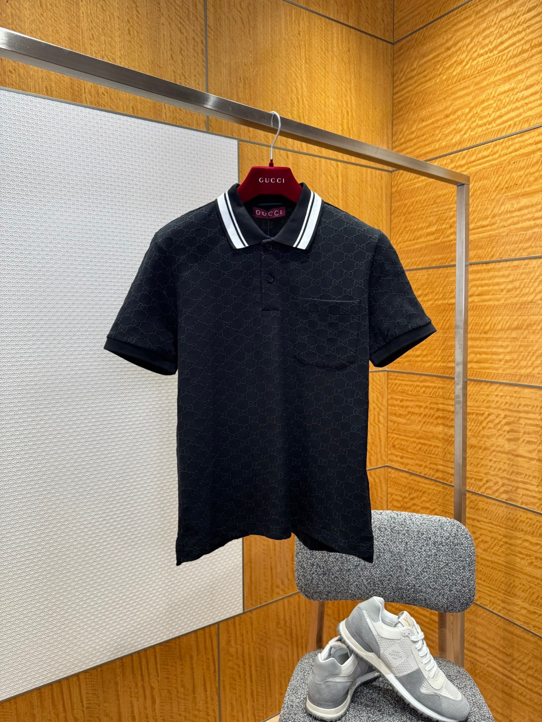 Gucci Vintage Jacquard Stretch Cotton Shirt