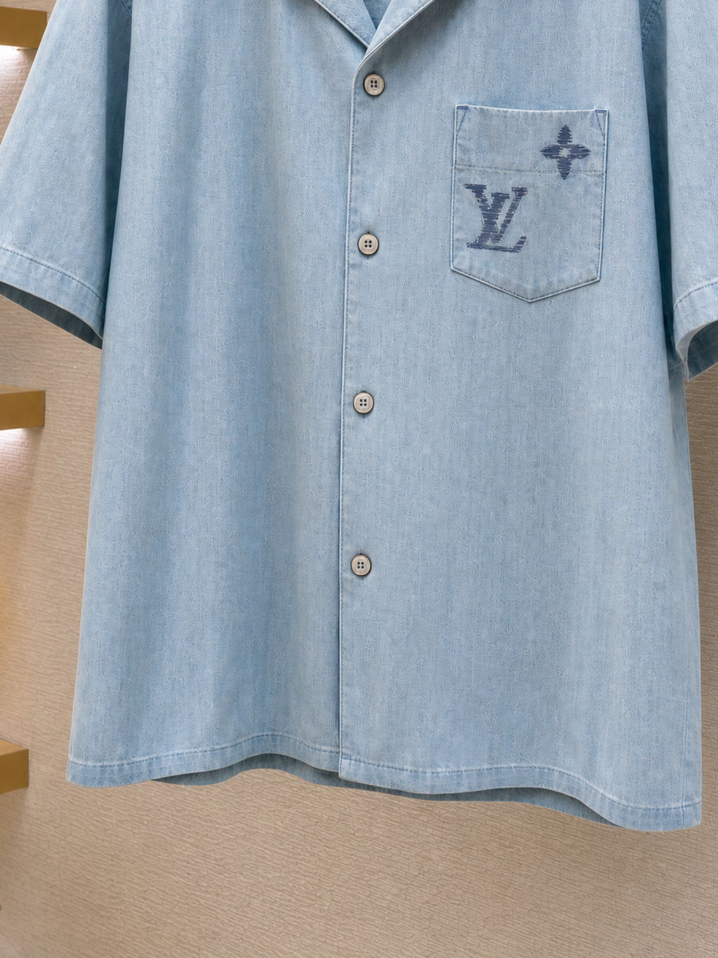 LV Misty Blue Embroidered Shirt