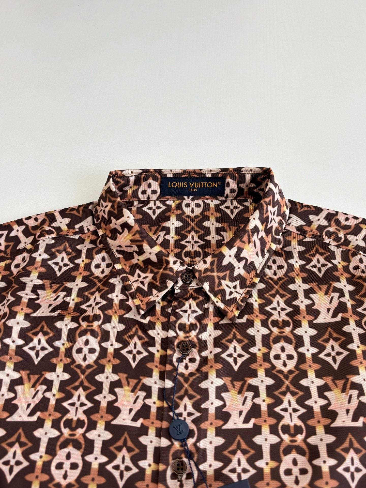 LV Monogram Long-Sleeved Silk Shirt