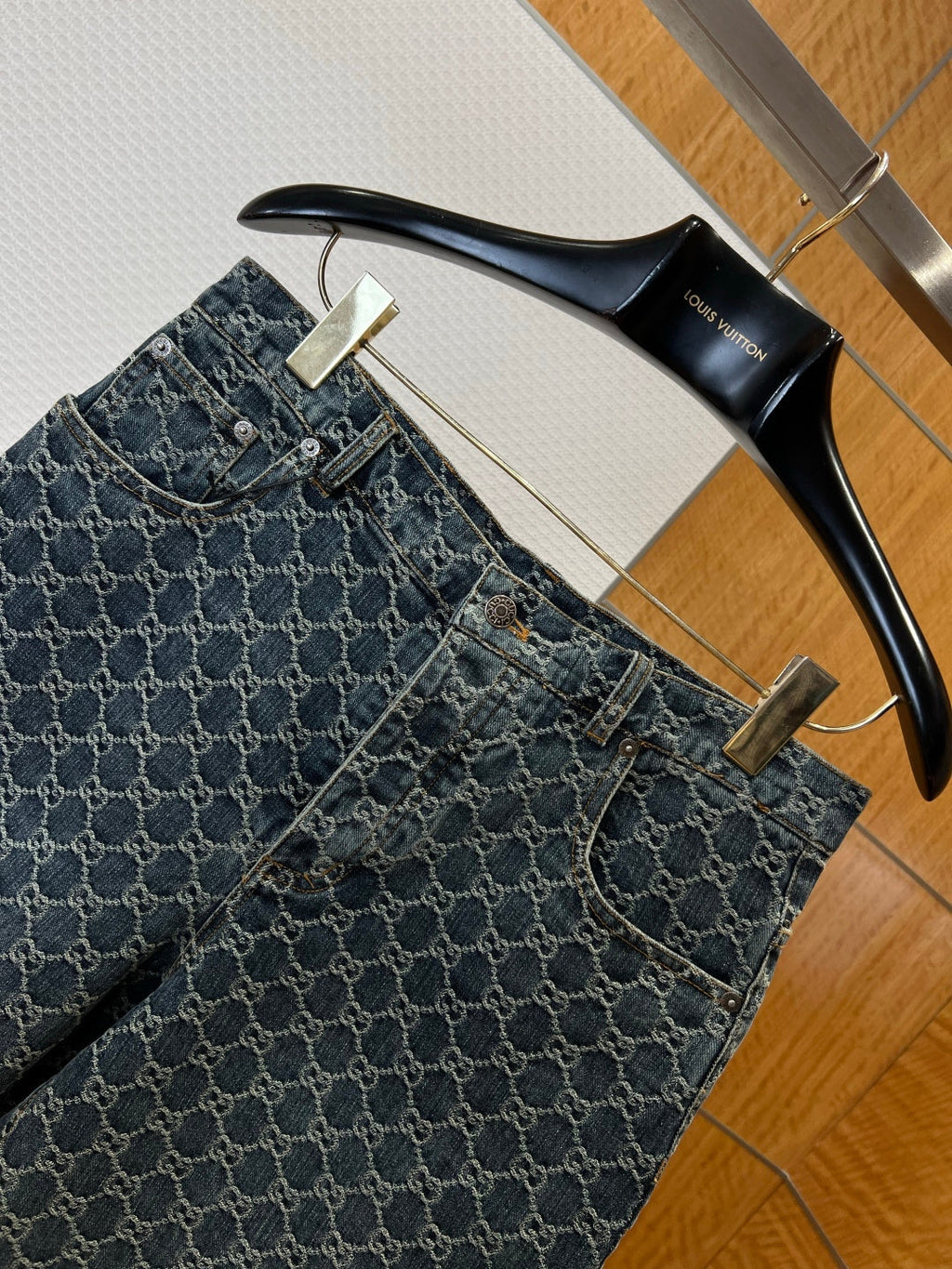 Gucci All-over Denim Shirt & Pants Set