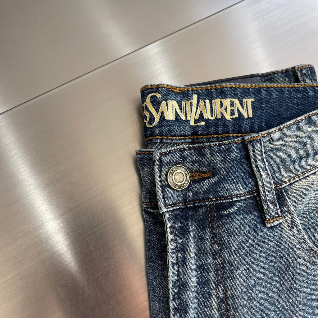 YSL Slim Straight Leg Denim Jeans