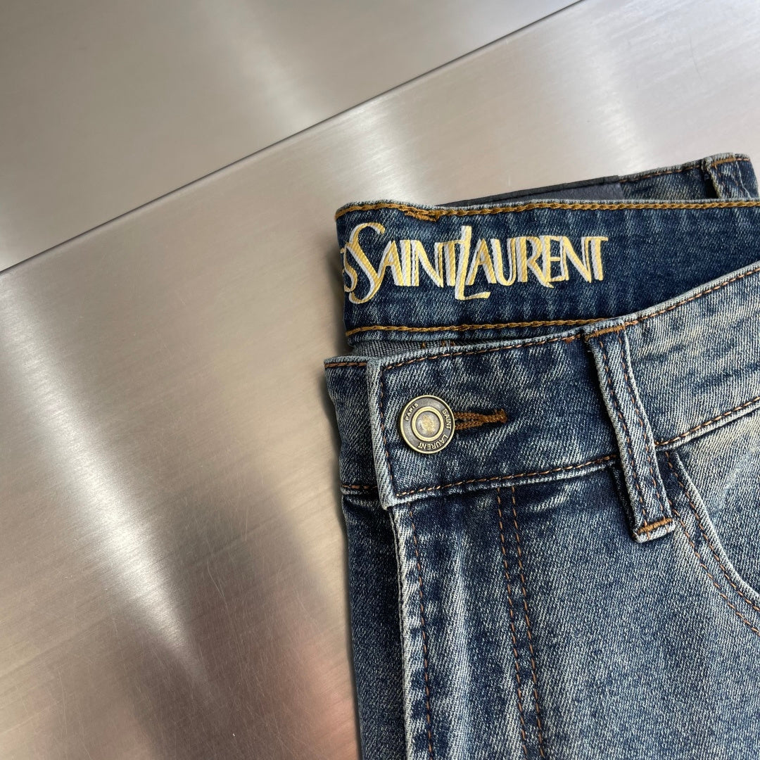 YSL Slim Straight Leg Denim Jeans