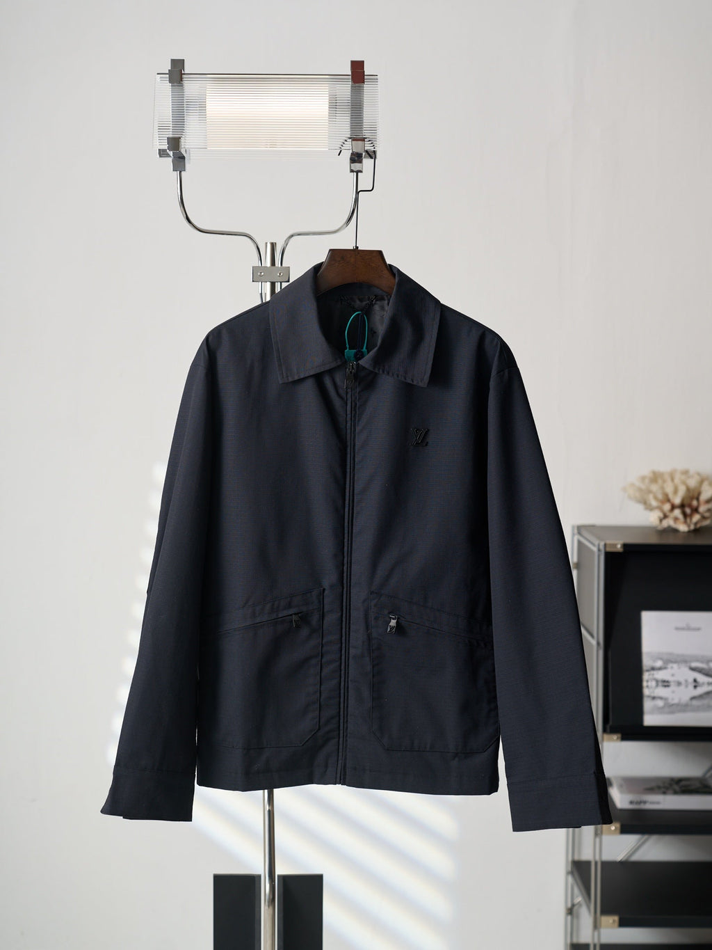LV Leather Zipper Work Jacket
