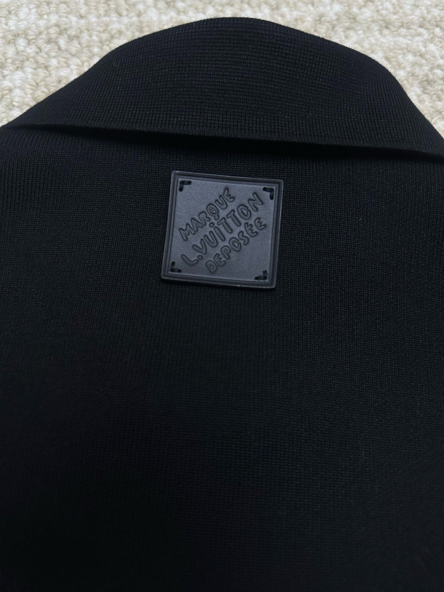 LV Black Knitted Leather Jacket