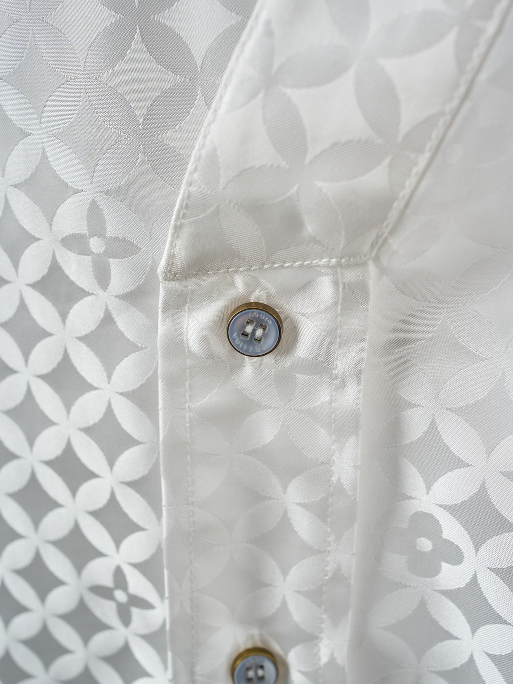 LV Nigo Collaboration Series Four-Leaf Clover Jacquard Kimono-Style Long-Sleeved Shirt