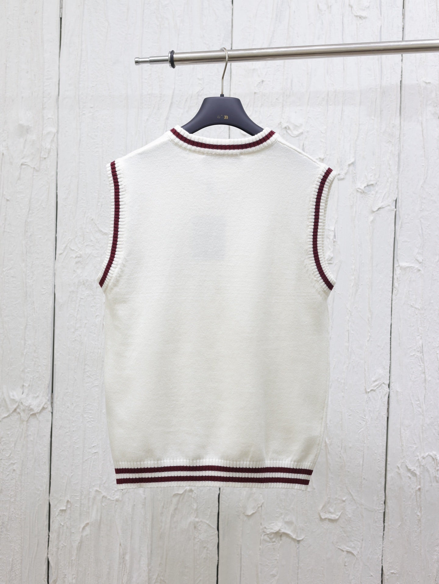LV V Neck Embroidered Sleeveless Vest