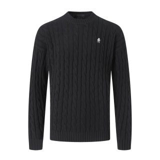Prada Embroidered Cable Knit Sweater