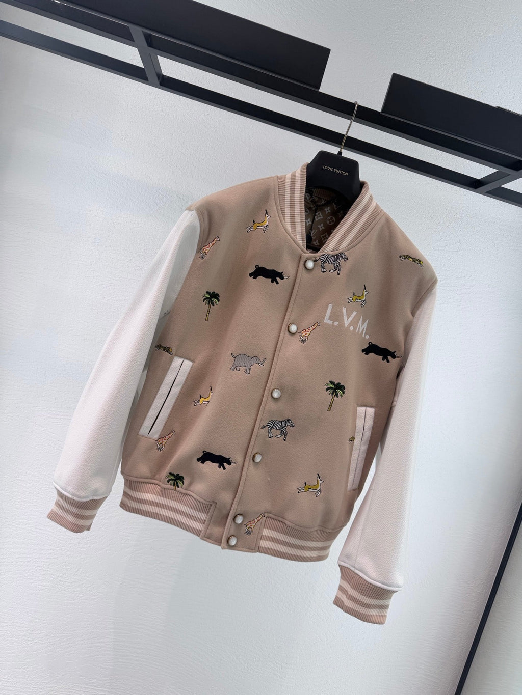 LV Patchwork Embroidered Baseball Jacket Unisex