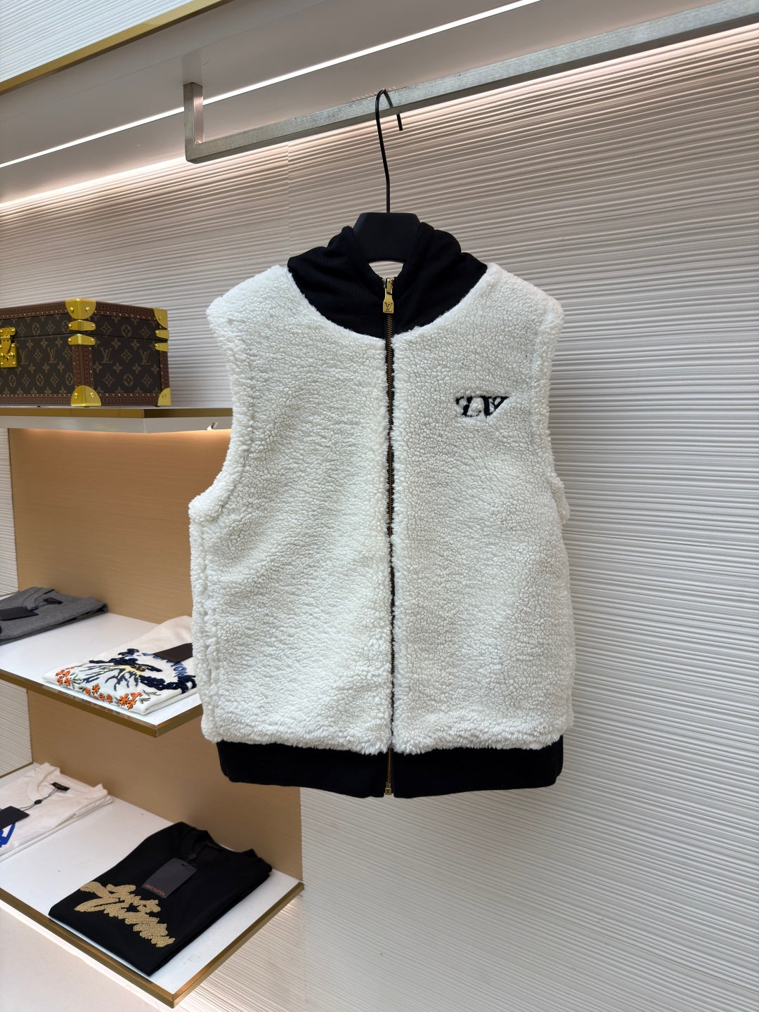 LV Embroidered Hooded Reversible Vest