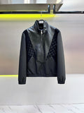 LV Decal Patckwork Leather Jacket