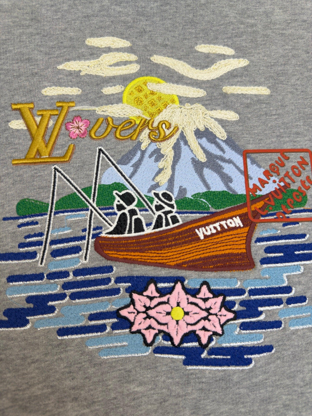 LV Fishing Embroidered Crew Neck Sweatshirt