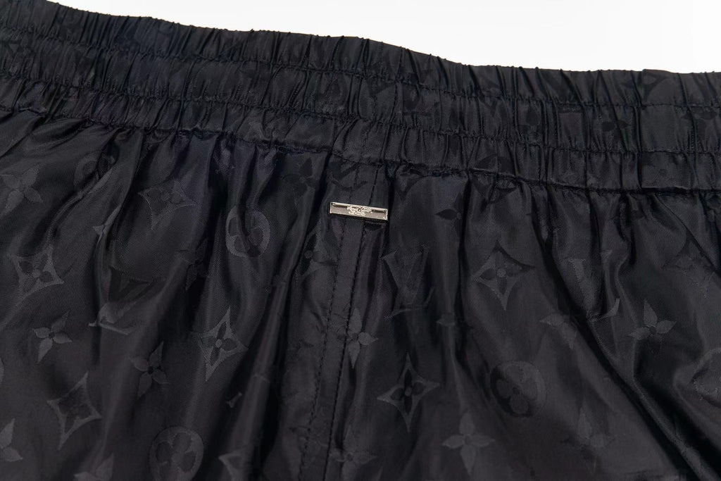 LV jacquard Silk Elastic Drawstring Shorts