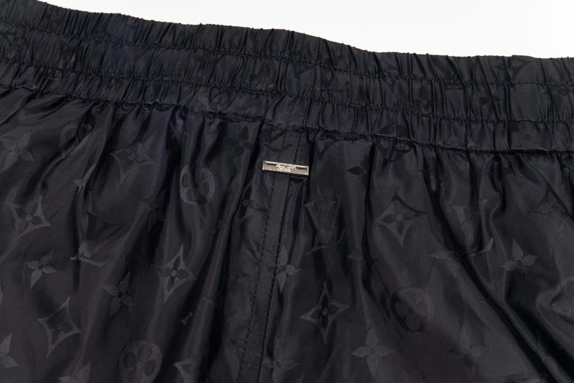 LV jacquard Silk Elastic Drawstring Shorts