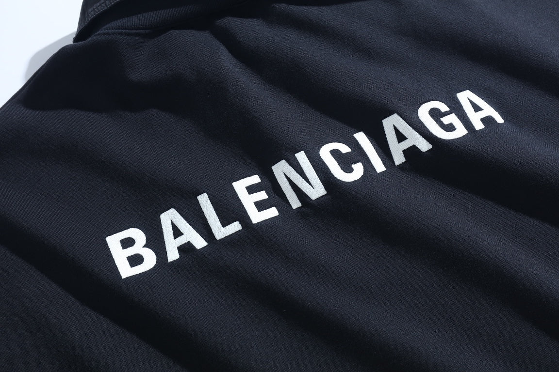 Balenciaga Two-Piece Shirt Collar Classic Letter Embroidered Sweatshirt Jacket