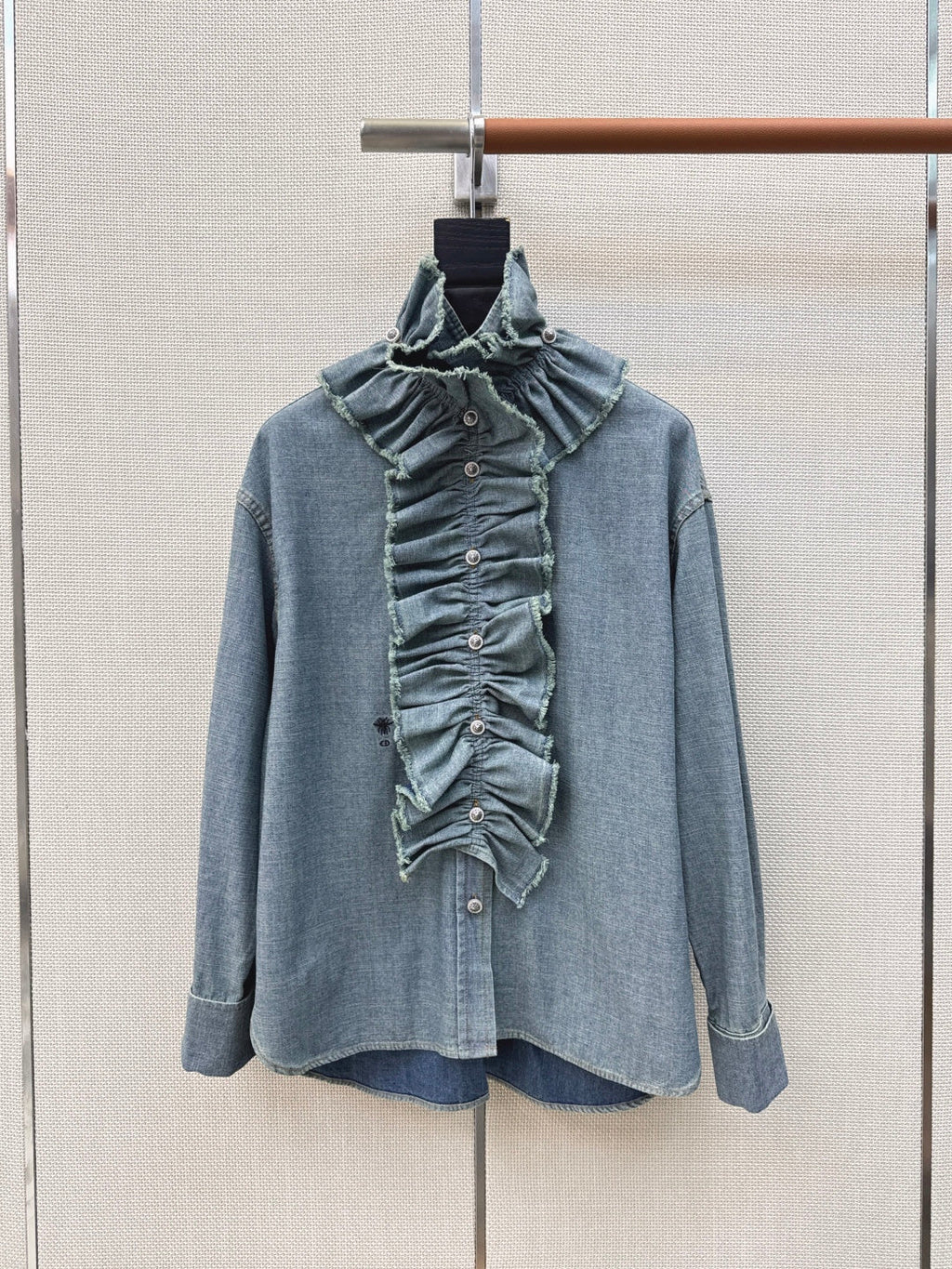 Dior Ruffled Court Denim Shirt