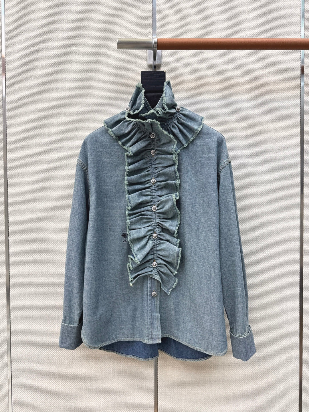 Dior Ruffled Court Denim Shirt