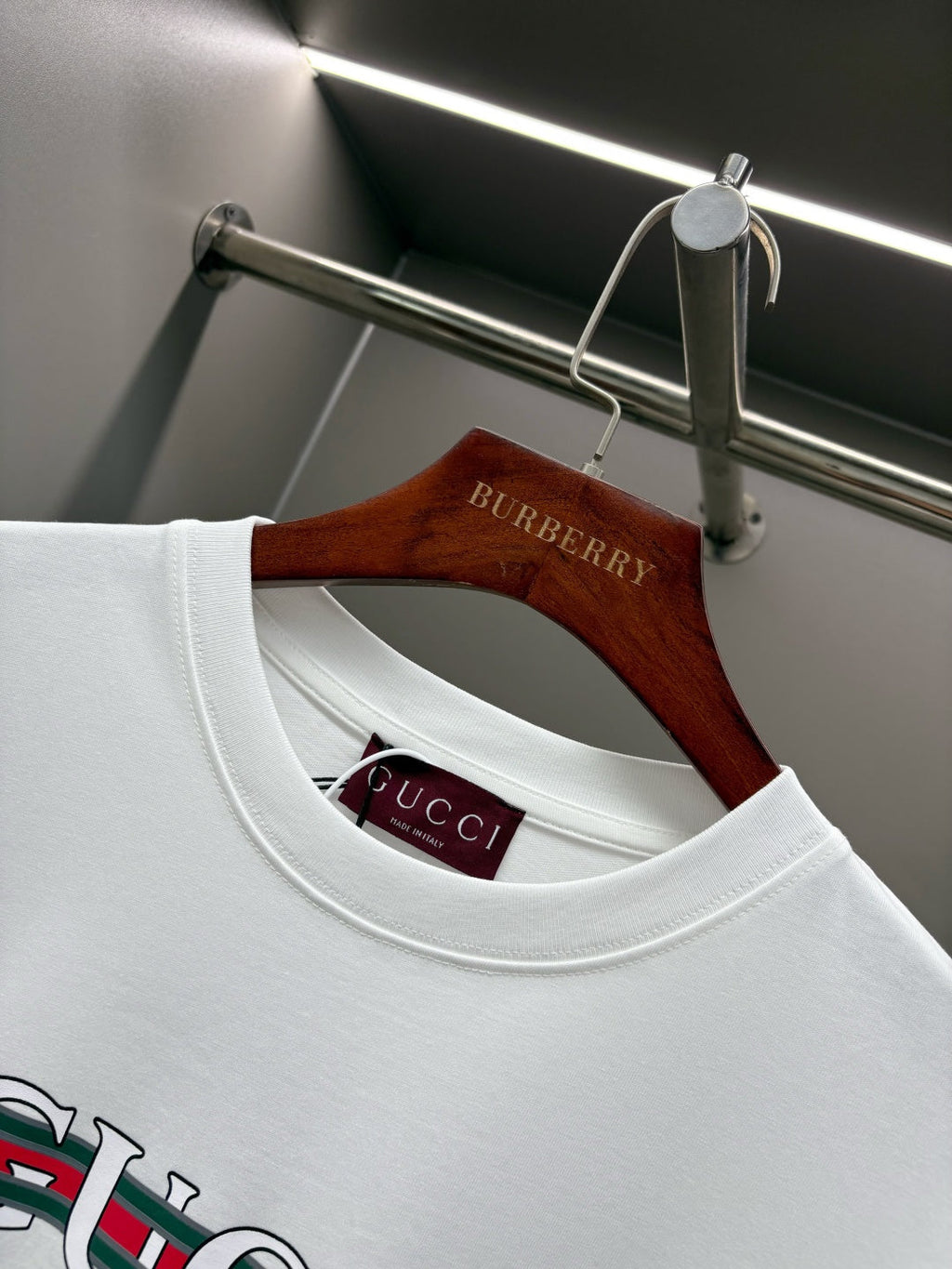 Gucci Ribbon Print Cotton T-Shirt