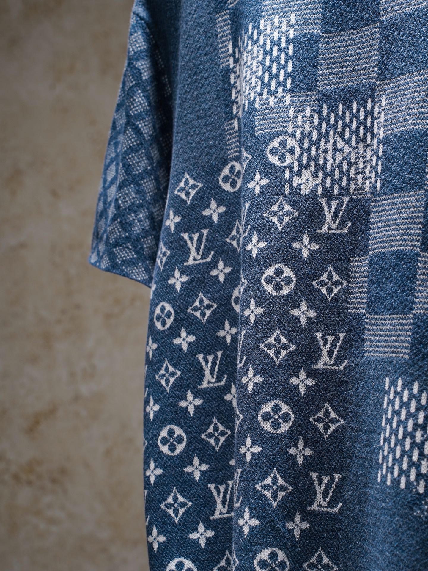 LV ×Nigo Checkered Knit Crew Neck Shirt