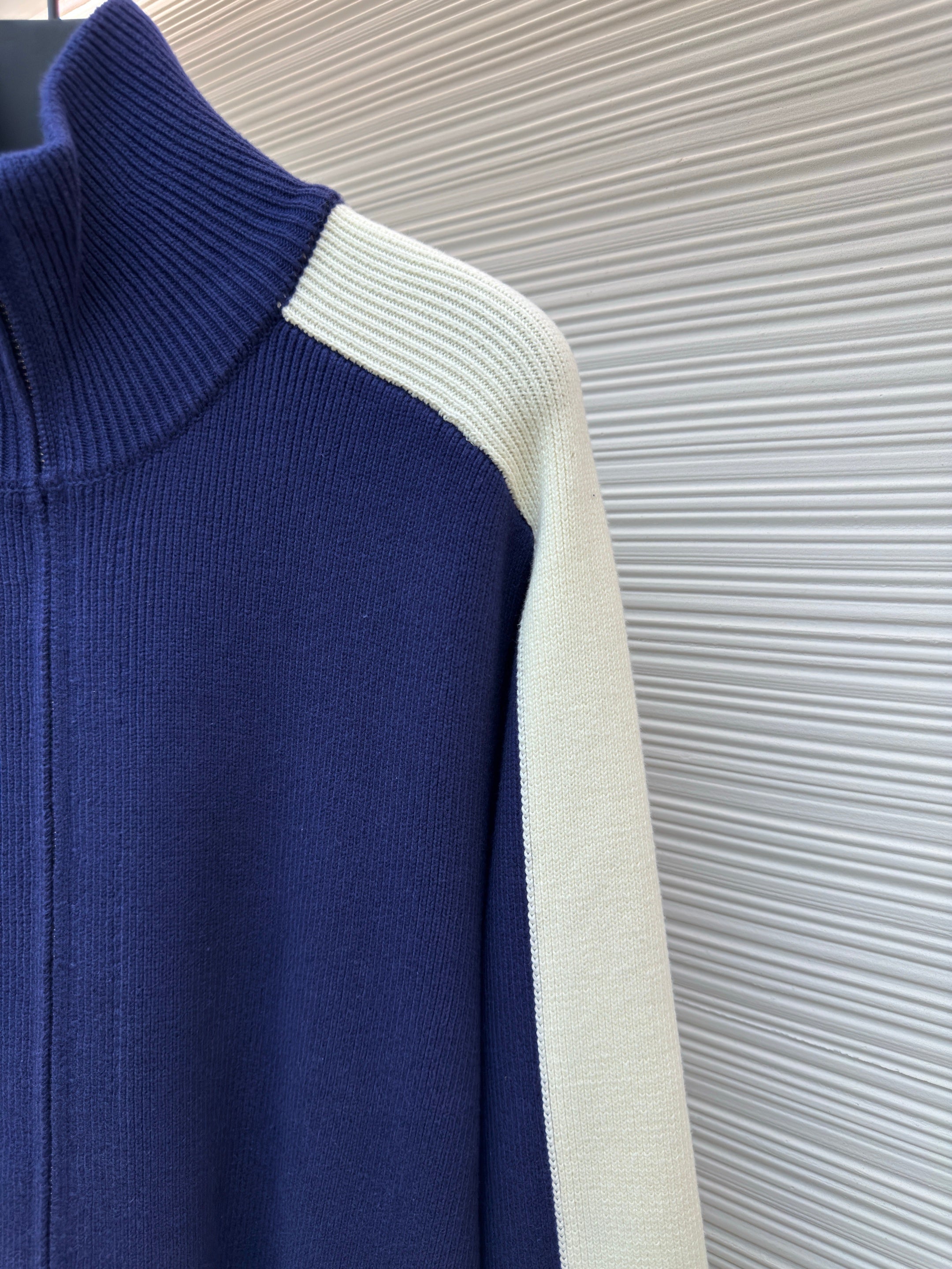 Gucci Embroidered Patchwork Knit Zip -Up Sweater