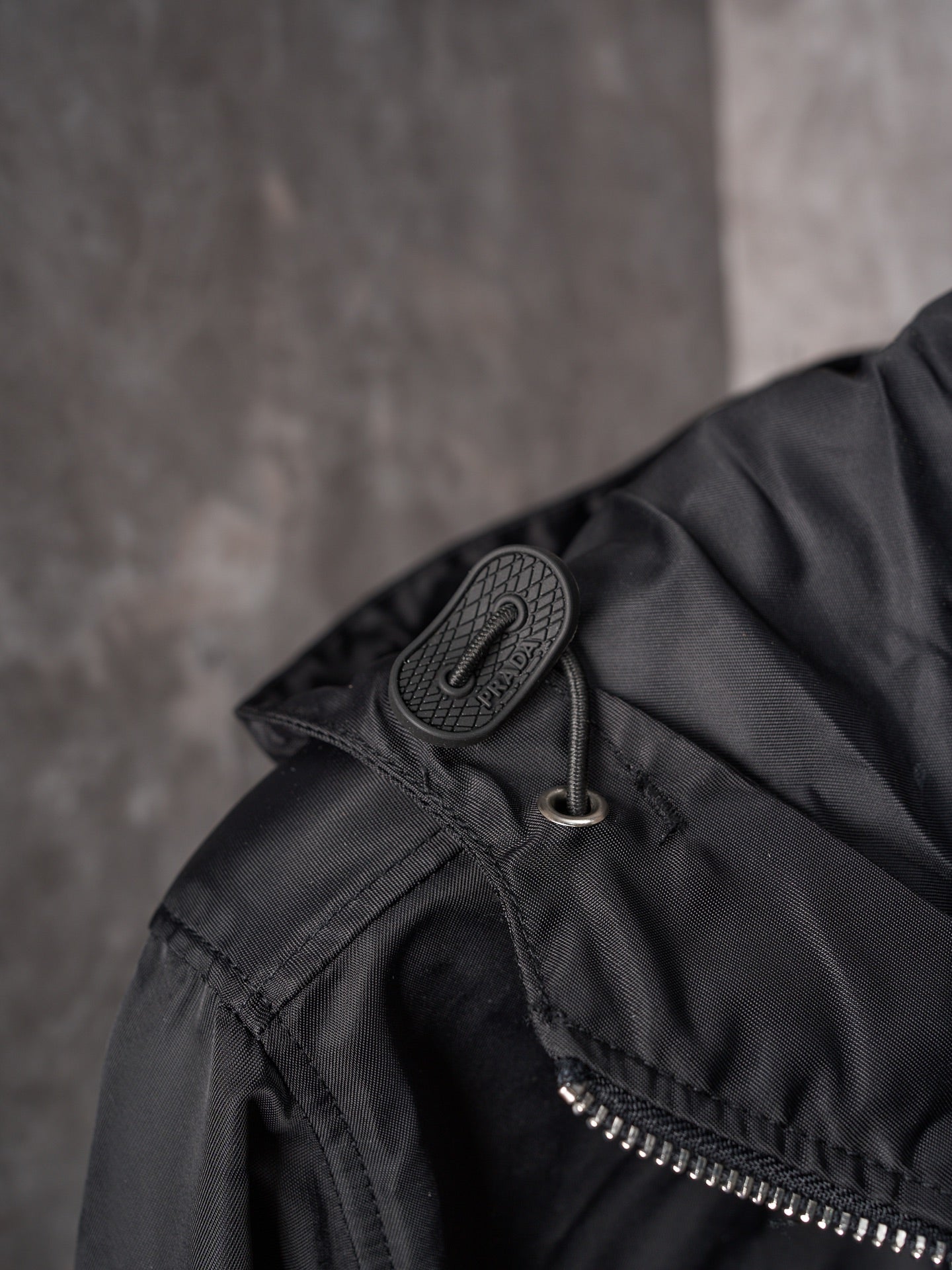 Prada Nylon Zipper Hooded Jacket