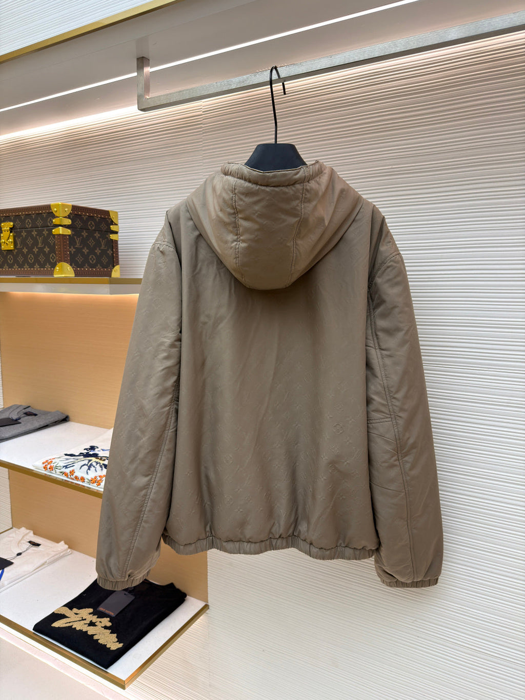 LV Gravure Embossed Cotton-Padded Jacket