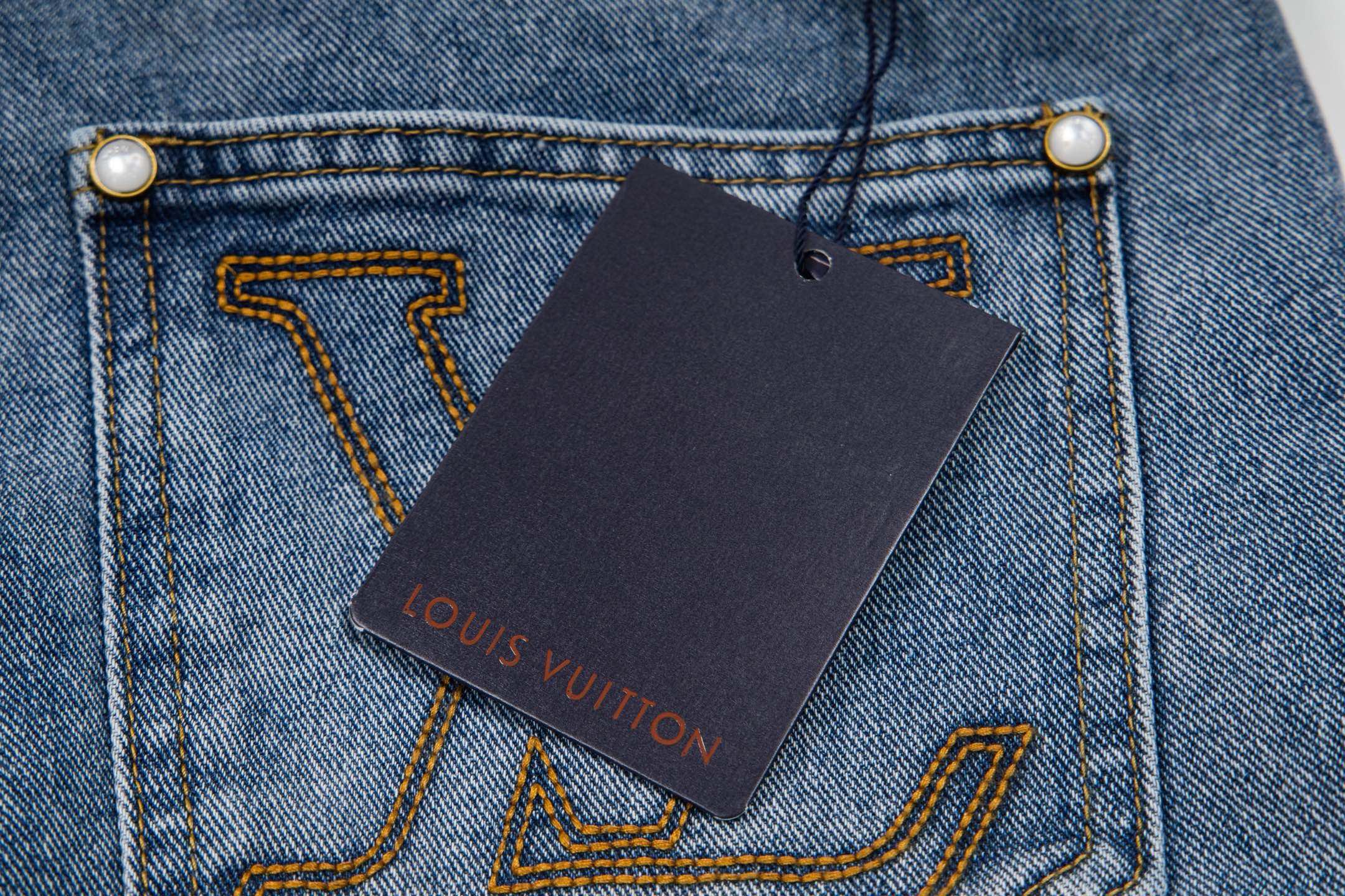LV Embroidered Work  Jeans