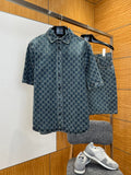 Gucci All-over Denim Shirt & Pants Set