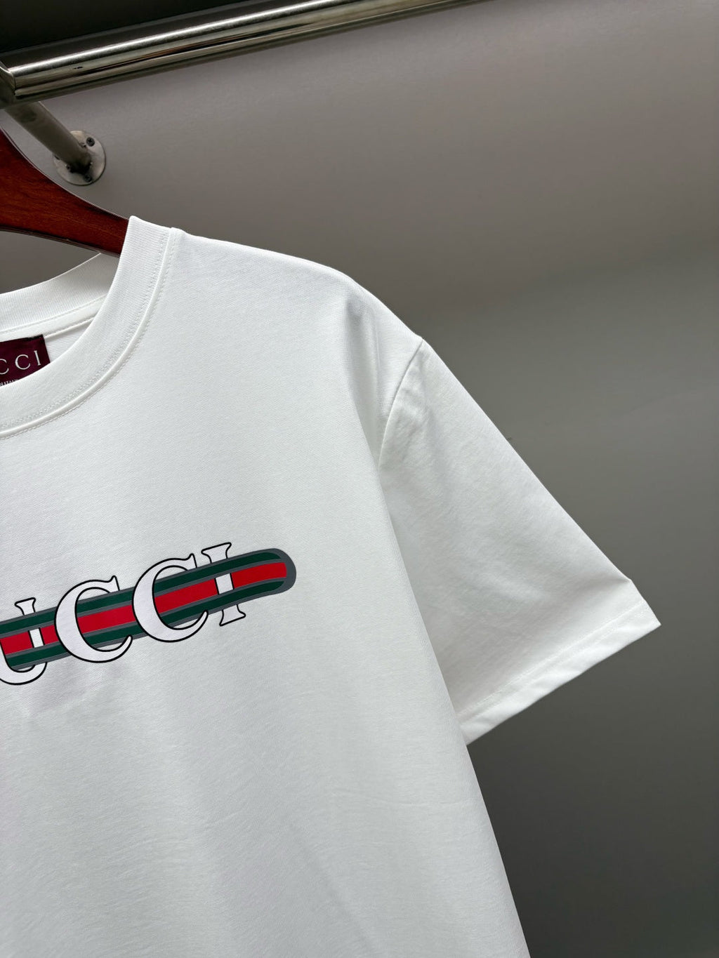 Gucci Ribbon Print Cotton T-Shirt