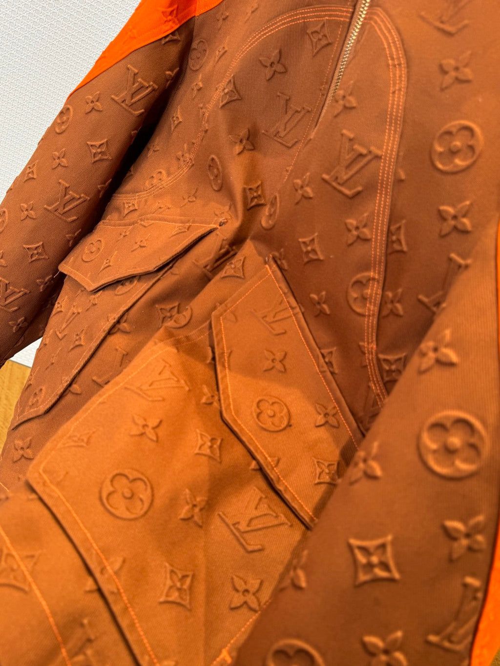 LV Patchwork Embossed Jacket & Pants Set