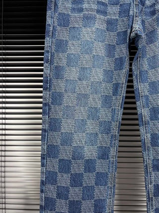 LV Checkered Denim Jeans