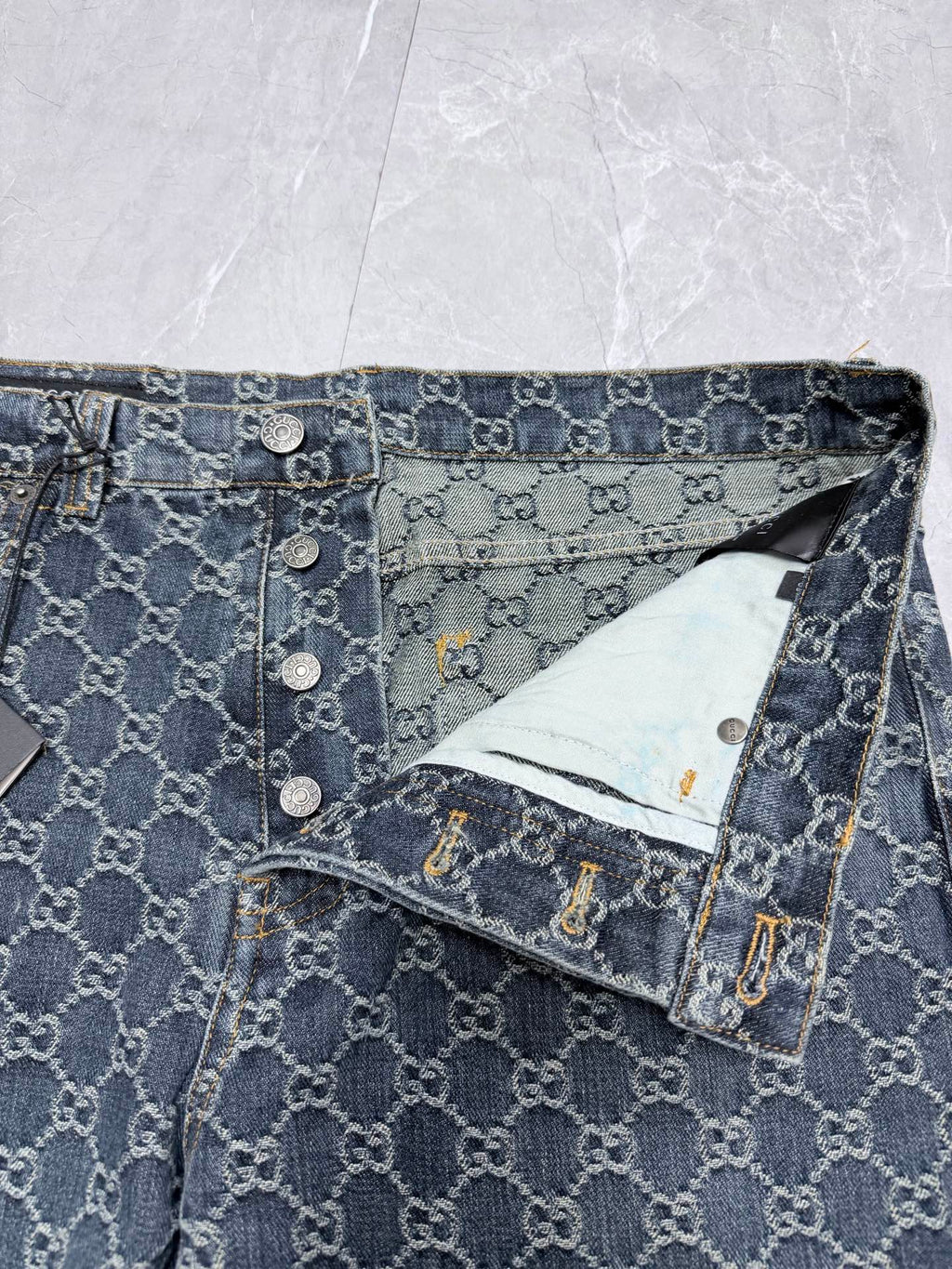 Gucci Denim Jacquard Jeans