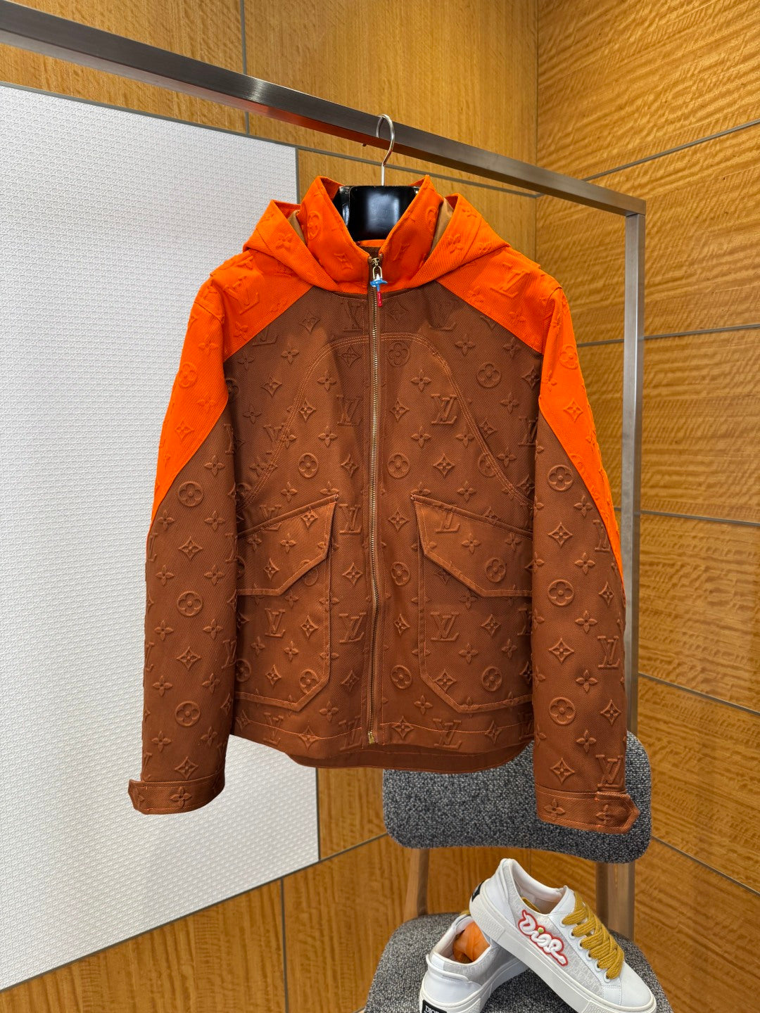 LV Patchwork Embossed Jacket & Pants Set