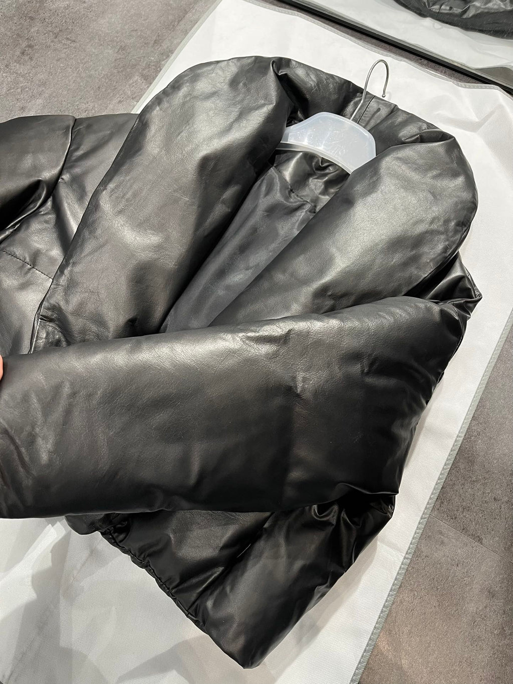 Women's YSL Embroidered Leather Down Jacket