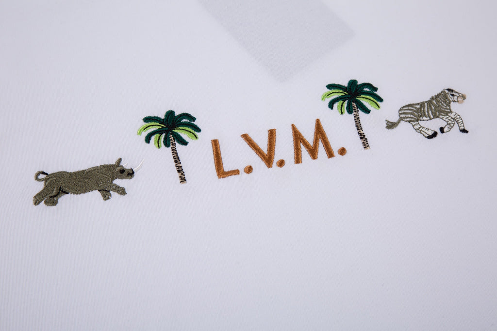 LV Animal Embroidered Crew Neck T-Shirt