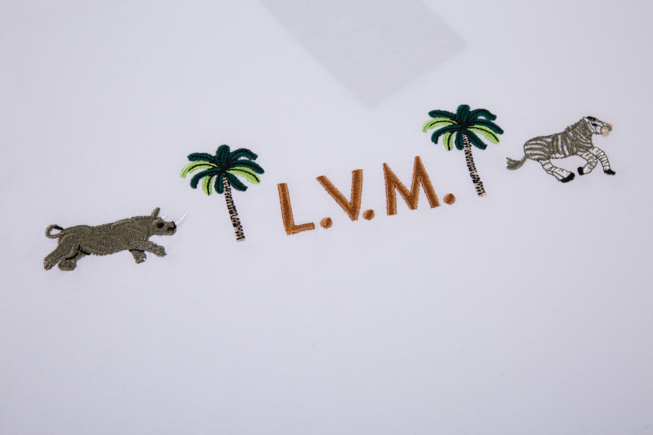 LV Animal Embroidered Crew Neck T-Shirt