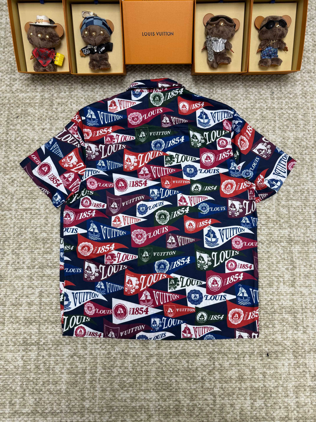 LV all over Collared shirt sleeve shirt
