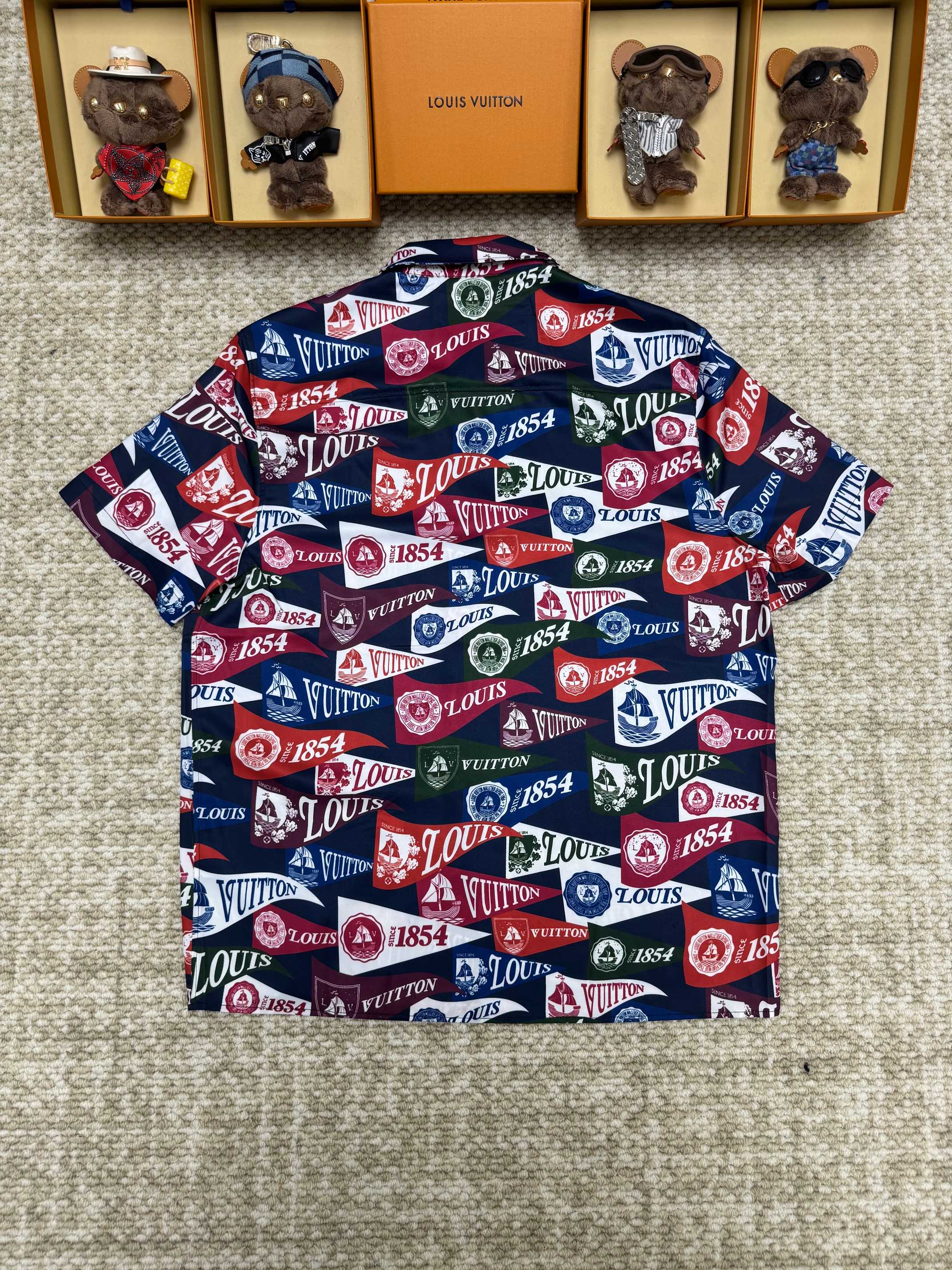 LV all over Collared shirt sleeve shirt