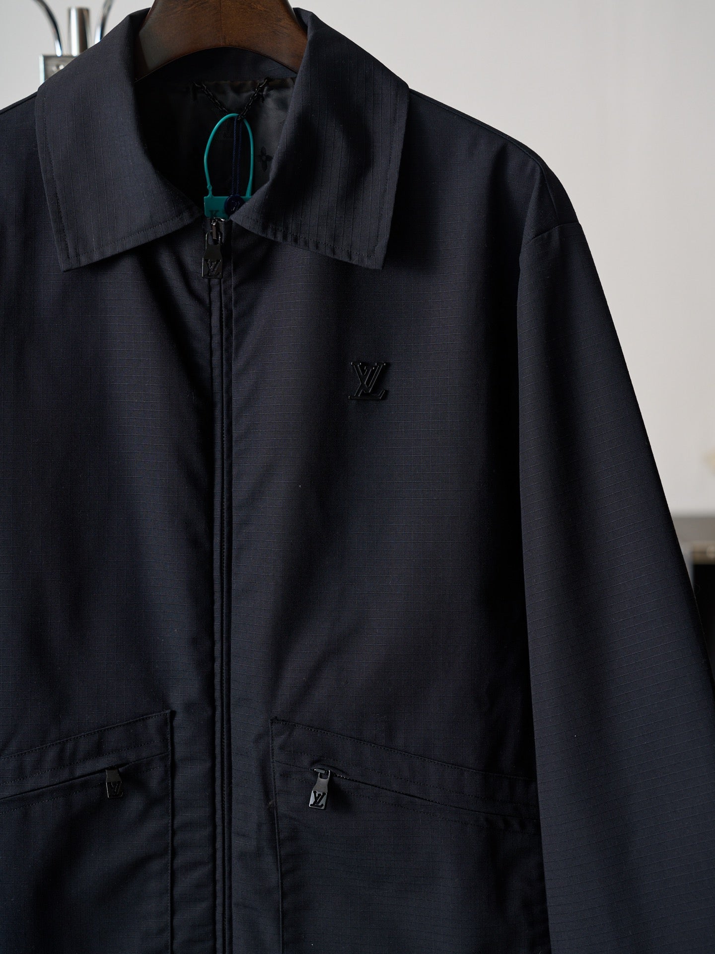 LV Leather Zipper Work Jacket