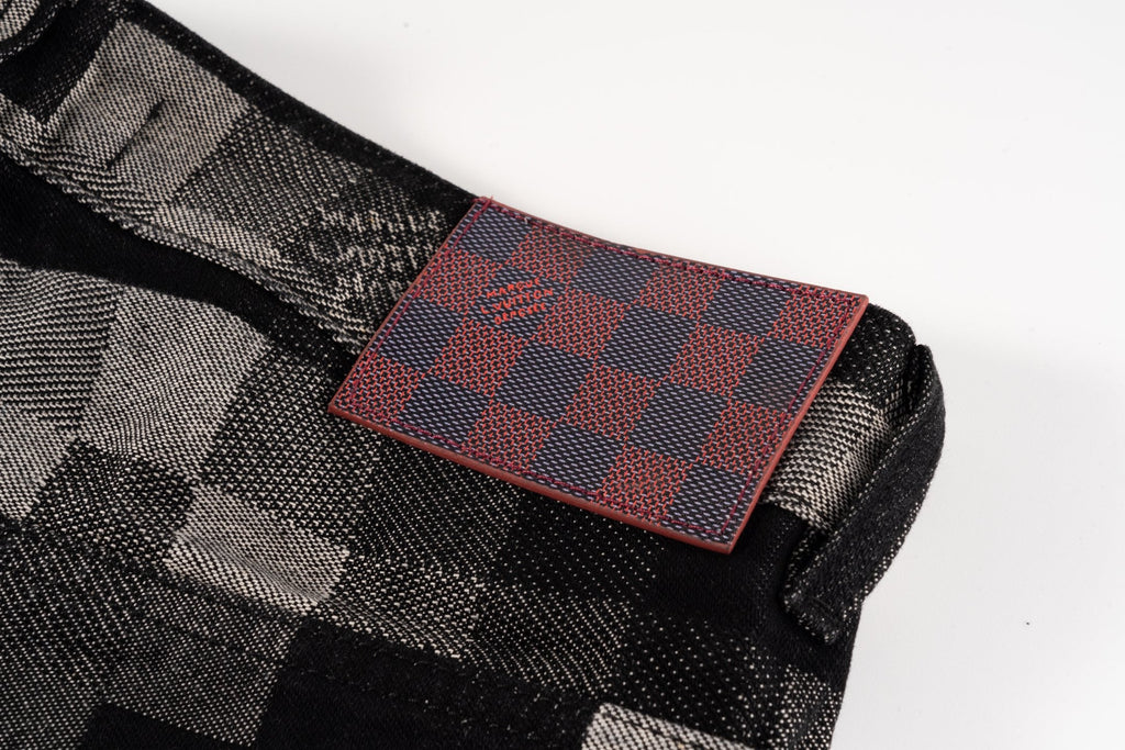 LV Pharrell Williams collaboration mosaic checkered Jeans