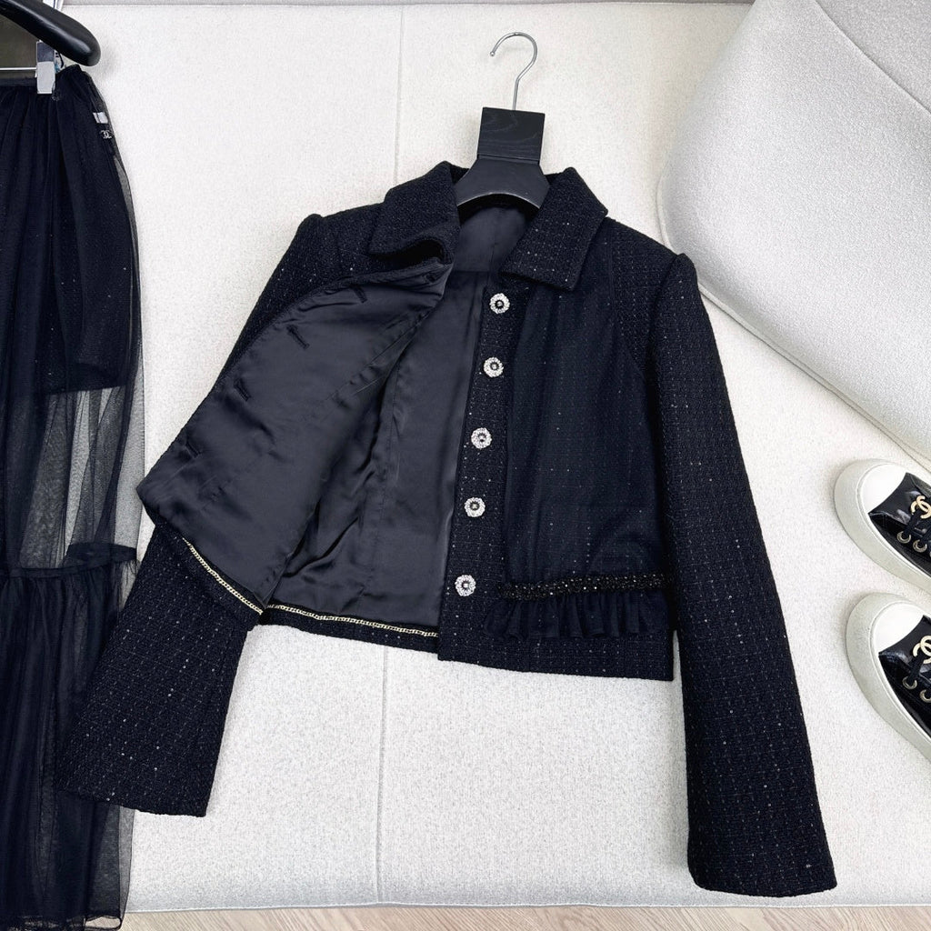 Chanel Woven Collared Coat