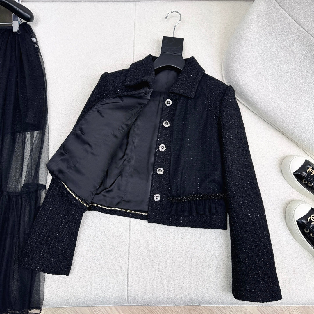 Chanel Woven Collared Coat