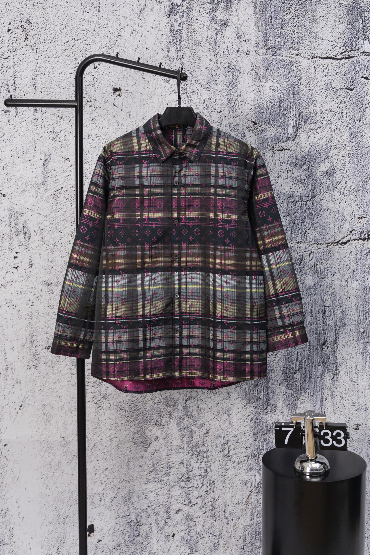 LV Dark Red Long-Sleeve Shirt Jacket