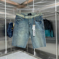 Purple Denim Shorts