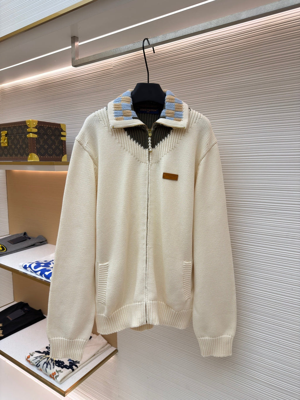 LV Knit Zip-Up Sweater