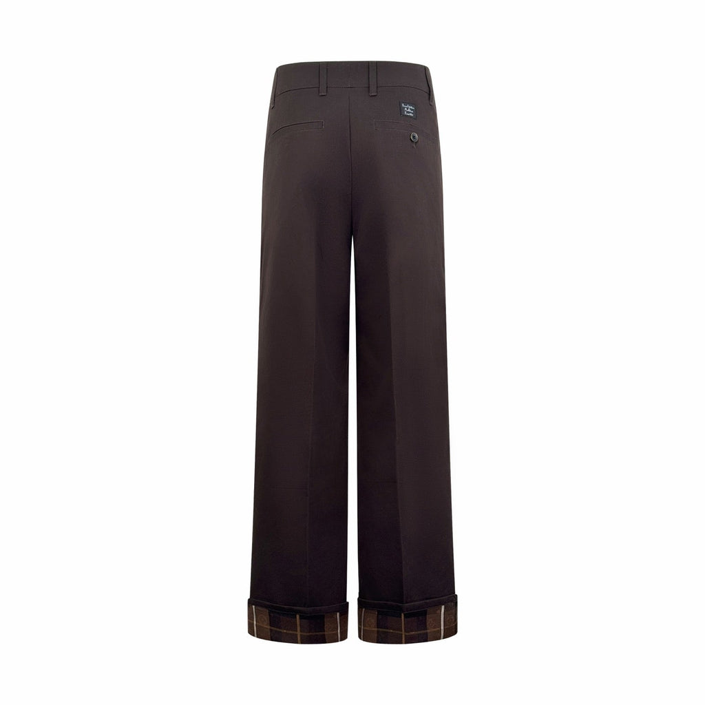 LV Plaid Pants with Turn-Up Legs